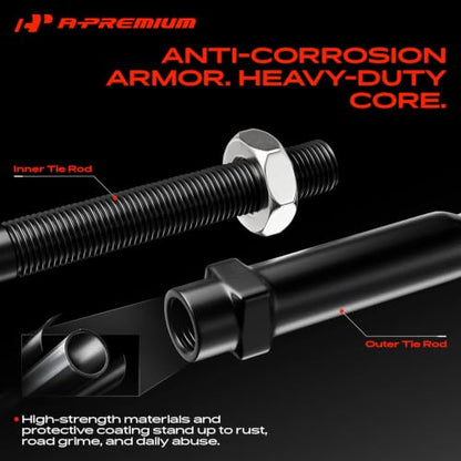 A-Premium Front Outer Tie Rod End, Compatible with Dodge - size: 2Pcs-Outer Tie Rod End