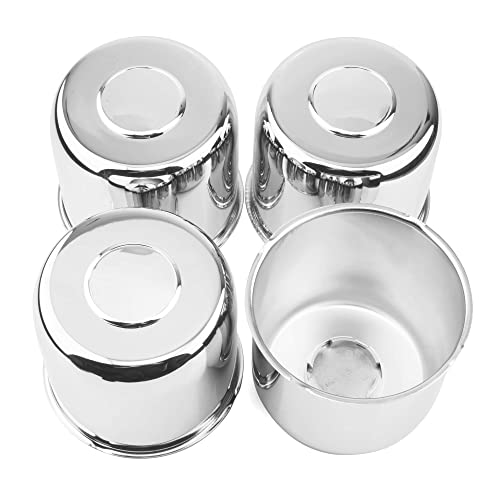 4Pcs 4.90 inch Trailer Wheel Center Caps Push Through Fit 4.88-4.9in Center Bore Truck Trailer RV SUV Wheels Rims, Steel Chrome Hub Covers - color: Chrome Silver, size: 4.9in Hub Hole, 4.33in Tall
