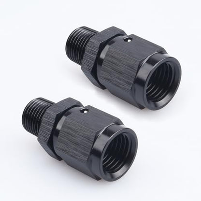AC PERFORMANCE -3 AN Female to 1/8" NPT Male Swivel Fitting Aluminum 2PCS - color: Black, size: 3AN to 1/8 NPT - 2PCS