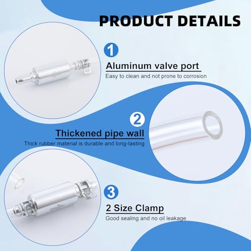 4 PCS Brake Bleeder Hose, Motorcycle Brake Bleeder Kit, One Way Check Valve Tube Bleeding Tool Kit for Hydraulic System Bleeding for Car Motorcyle Clutch,Soft Tube with Metal Clips