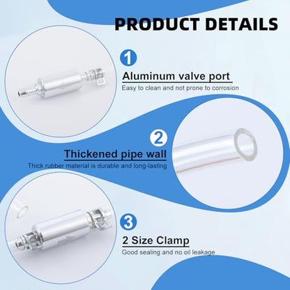 4 PCS Brake Bleeder Hose, Motorcycle Brake Bleeder Kit, One Way Check Valve Tube Bleeding Tool Kit for Hydraulic System Bleeding for Car Motorcyle Clutch,Soft Tube with Metal Clips