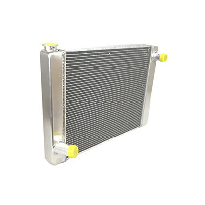 JSD 2 Row Aluminum Racing Radiator for Ford Mopar Aluminum Racing Radiator Single Pass Overall 26" x19" x3" - size: 26" x19" x3"