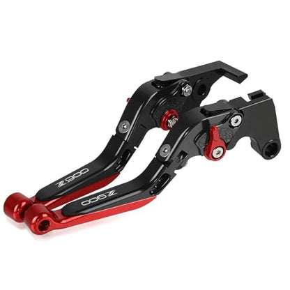 Z900 Motocycle Brake Clutch Levers Set Foldable Extendable - color: Brake Clutch Levers-red+black