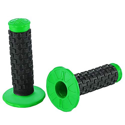 Motorcycle Grips 7/8" Dirt Bike Grip Pillow Top Grips Rubber Anti-Slip Universal Handlebar Racing Grip for Motocross ATV - color: Green