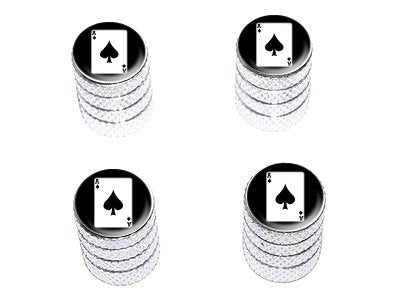 Ace of Spades - Playing Cards - Tire Rim Valve Stem Caps - Aluminum