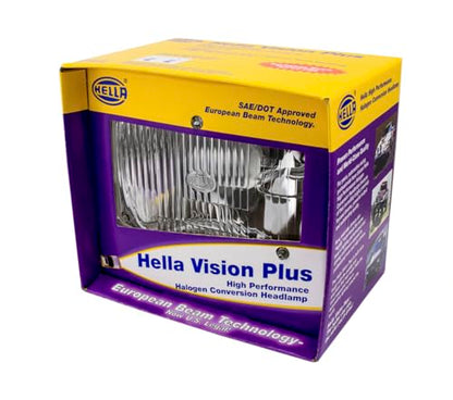 HELLA 003427291 Vision Plus 190x132mm High/Low Beam 12V Halogen Conversion Headlamp (HB2), White - style: 190x132mm