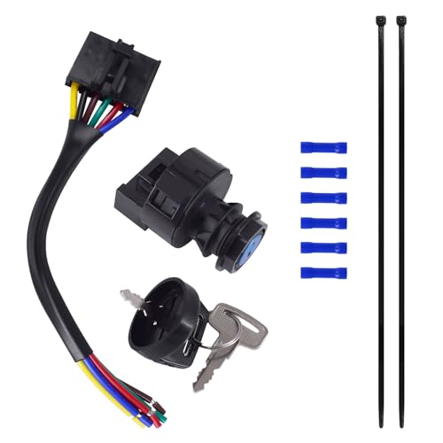 Ignition Key Switch and Harness Kit Compatible with Polaris Ranger RZR Sportsman Scrambler Magnum Trail Blazer Trail Boss Xplorer Xpedition General INDY RMK Rush Switchback SKS 4011002 4012165 2878509