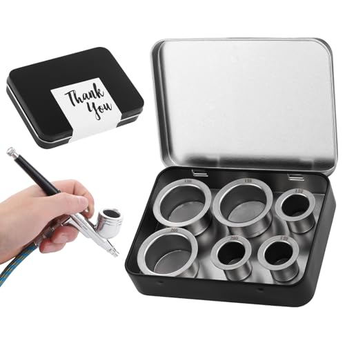 6PCS-Stainless Steel Airbrush Filter Cup Kit,Airbrush Cup Strainer,Filter Cup for Paint Airbrush Accessories,for 1"&1.49" Diameter Cups,Fits Most Airbrushes