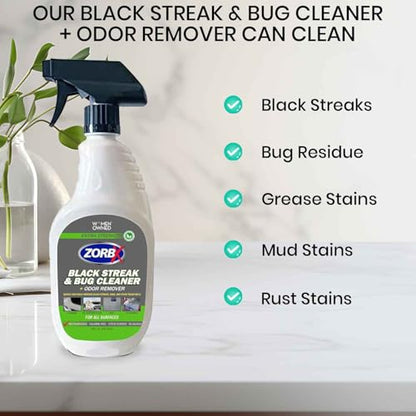 ZORBX Black Streak & Bug Remover Spray 24 Oz, RV & Car Exterior