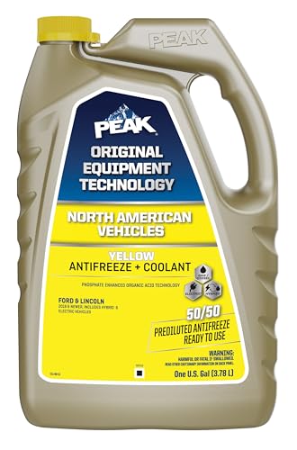 PEAK OET Extended Life Yellow 50/50 Prediluted Antifreeze/Coolant for North American Vehicles, 1 Gal.