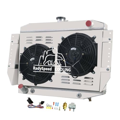 4 Row Aluminum Radiator+Shroud Fan for 1972-79 Jeep Wagoneer Cherokee J10 J20 V8, radiators, replacement radiator, aluminum radiator
