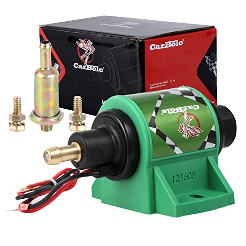 CarBole 12D Micro Electric Diesel Fuel Pump Universal 5/16 inch Inlet and Outlet 12V 1-2 A, 35 GPH, 4-7 PSI - size: 12V 4-7 PSI Diesel Pump