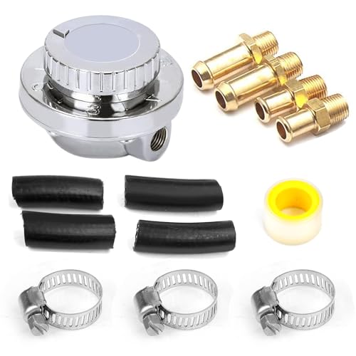 1-5 PSI Universal Fuel Pressure Regulator Adjustable Manual for Carburetor Carb Zinc Alloy with 5/16 3/8 Fittings