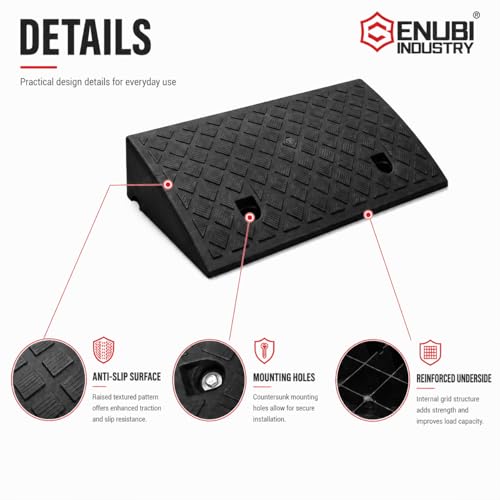 Curb Ramp Portable Lightweight Heavy Duty Plastic Threshold Ramp for Driveway, Loading Dock, Sidewalk, Car, Scooter, Bike, Motorcycle - size: 4.25" 1PCS