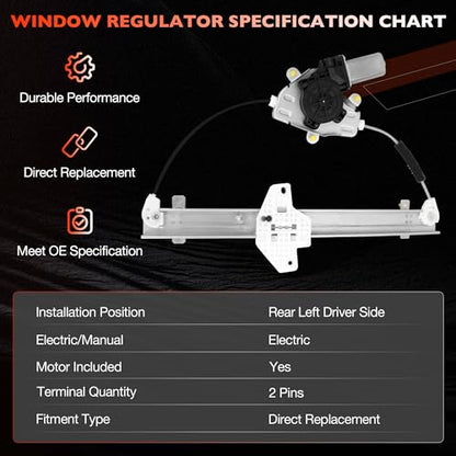 751-932 Rear Left Driver Side Power Window Regulator and Motor Assembly - size: 751-932