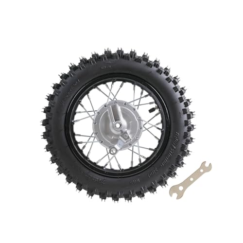 TDPRO 10" Rear Wheel 80/100-10 Tire Rim for Drum Brake Dirt Pit Bike KLX110 KX65 CRF50 - size: 80/100-10