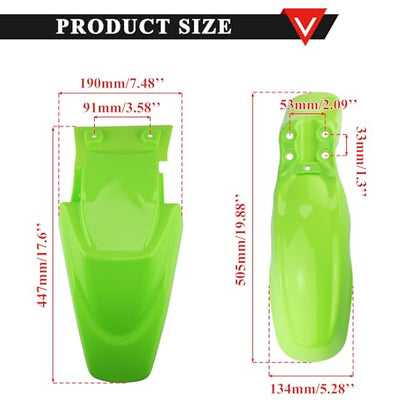 PRO BAT ABS Plastic Fender Fairing Body Work Kit Set - color: White&Green Plastic Fender Kit