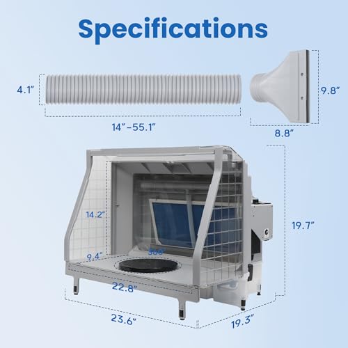 Colima Professional Airbrush Spray Booth with Filtration 3 Fans, LED Lights