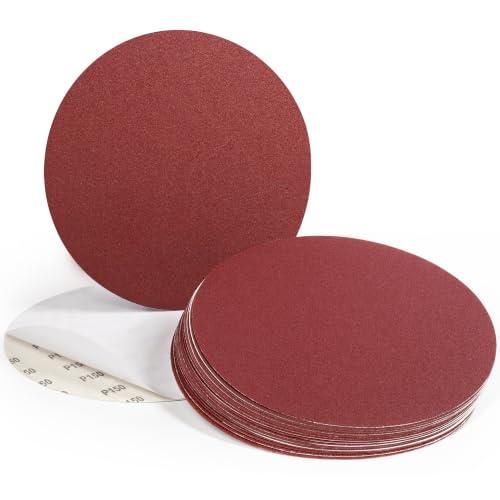 S SATC 18 PCS 12 Inch NO-Hole PSA Sanding Disc, 3 Each of 60 100 150 180 240 400 Grits Adhesive Sandpaper, Aluminum Oxide Sand Paper for Automotive, Metal, Wood, Paint - style: 12 Inch
