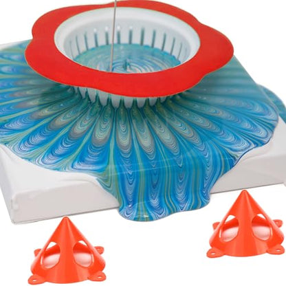 11”Rotate Turntable Sculpting Wheel Painter's Rotate Turntable Kits Acrylic Pouring Strainers Painting Cone Stand Disposable Aprons for DIY Pouring Acrylic Paint Creating Unique Patterns Art Supplies
