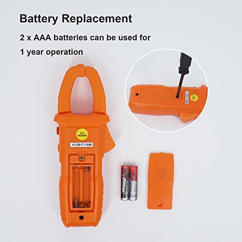 Clamp Meter Auto-Ranging Multimeter AC Current 600 A, AC/DC Voltage