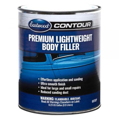 Eastwood Contour Premium Lightweight Automotive Body Filler | Light Weight Quik Dry Formula Body Fillers For Cars | Easy Spread and Effortless Clog-Free Sanding For Car Scratches, Holes & Dents | 0.9L - size: 0.9ml (Pack of 1)