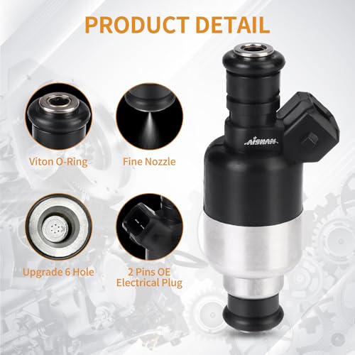 4PCS Fuel Injectors 6 Holes Compatible with Chevy S10 L4 2.2L 1998-2000