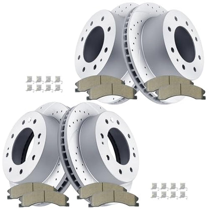 Acinoparts Front and Rear Brake Kit for 2011-2019 Chevy Silverado 2500 HD - size: ABK5519155192