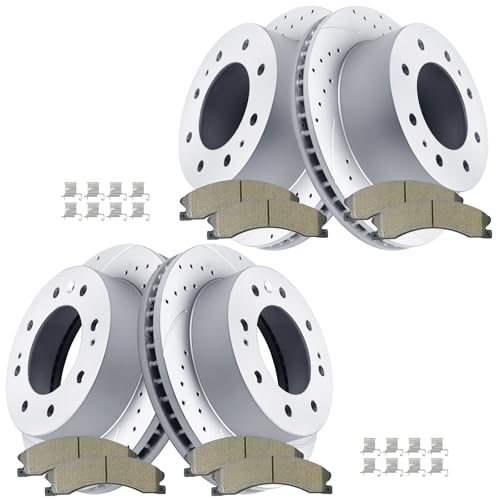 Acinoparts Front and Rear Brake Kit for 2011-2019 Chevy Silverado 2500 HD - size: ABK5519155192