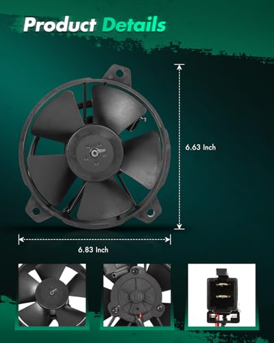 SCITOO Radiator Cooling Fan Assembly for 30103011 5.2inch Universal - size: 5.2inch Universal