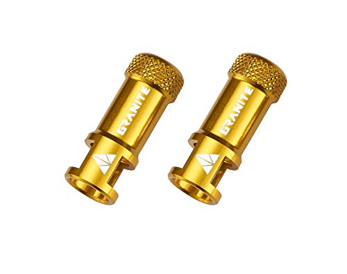 Granite Juicy Nipples Presta Valve Core Remover Caps (Gold) - color: Gold