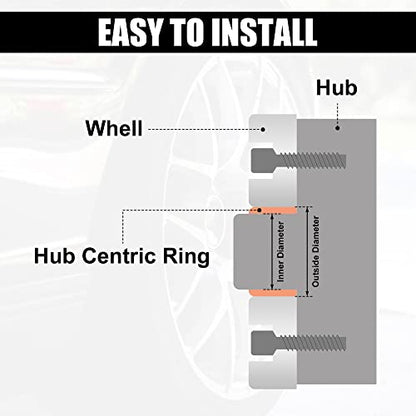 X AUTOHAUX 4pcs OD 70.6mm to ID 59.6mm Aluminium Alloy Car Hub Centric Rings Wheel Bore Center Spacer - size: 59.6mm