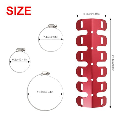 Larcele Motorcycle Exhaust Pipe Heat Shield Universal 9.8in/250mm MT/BHZ-01 - color: red