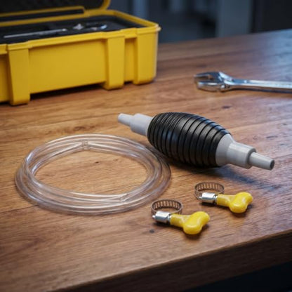 DECHOUS Manual Fuel Transfer Pump Hand Siphon Oil and Water Extraction Pump with Flexible Tube Portable Car Liquid Transfer Tool for Emergency Drainage Aquarium Pool