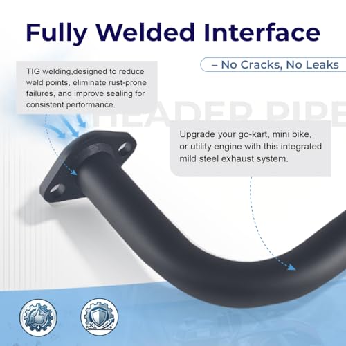 Black 3 Stage Exhaust Header Pipe For Predator 212cc 196cc 6.5HP