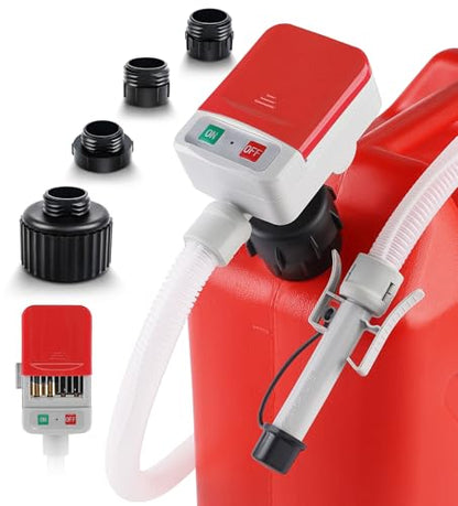 3.2GPM Portable Fuel Transfer Pump with Auto-stop Sensor, Red - color: Red