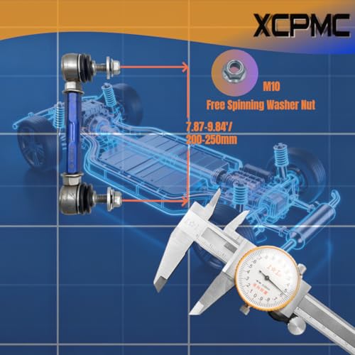 2Pcs 7.87-9.84' 200-250mm M10 Modified Adjustable Stabilizer Sway Bar Link - size: Front-7.87-9.84Inch-M10