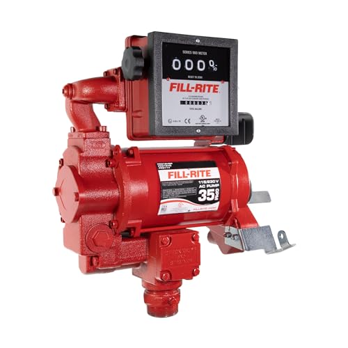 Fill-Rite FR311VN 115V/230V 35 GPM Fuel Transfer Pump with Mechanical Meter (Gallons) - Heavy-Duty Electric Pump with High Flow Rate and Durable Construction - style: Pump & Meter (Gallons) Only