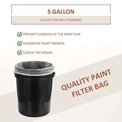 Patelai 500 Pcs 5 Gallon Paint Strainer Bags with Fine Mesh Elastic Top - size: 5 Gallon