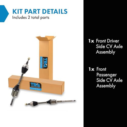 TRQ Front 2 Piece CV Axle Shaft Assembly Set - style: CSA73005