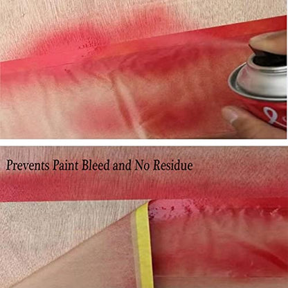 xianshengle Pre-Taped Masking Paper for Painting Tape and Drape Painters Paper, Paint Adhesive Protective Paper Roll for Car and Furniture Protection (6)