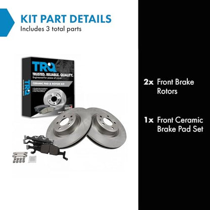TRQ Front Ceramic Brake Pad and Rotor Set - style: BKA14582