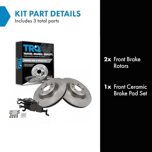 TRQ Front Ceramic Brake Pad and Rotor Set - style: BKA14582