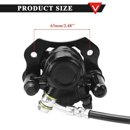 PRO BAT ATV Hydraulic Disc Brake Kit with 158mm/6.22" Disk Brake Rotor - color: Black
