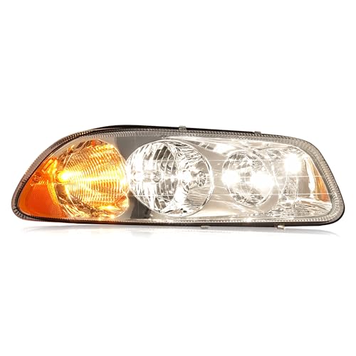 HECASA Halogen Headlight w/Bulbs Compatible with CX CXN CXU GU4 GU5 GU7 GU8 - color: Clear Lens+Chrome Housing, size: Right