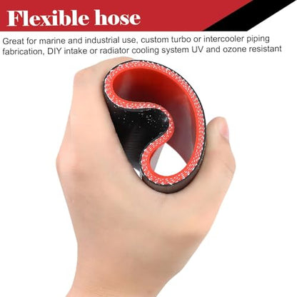 ID 2 Inch Silicone Coupler Hose,4-Ply High Temp Reinforced Straight Turbo Hose 3" Length for Intercooler Radiator Boost Pipe with 2 T-Bolt Clamps - size: 2 Inch