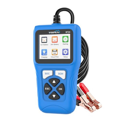 Veepeak 12V 24V Car Battery Tester, 100-2000 CCA Auto Load Analyzer