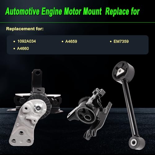 Motor Mount Kit for 14-22 Mitsubishi Mirage 1.2L Auto Trans - size: 3 pieces