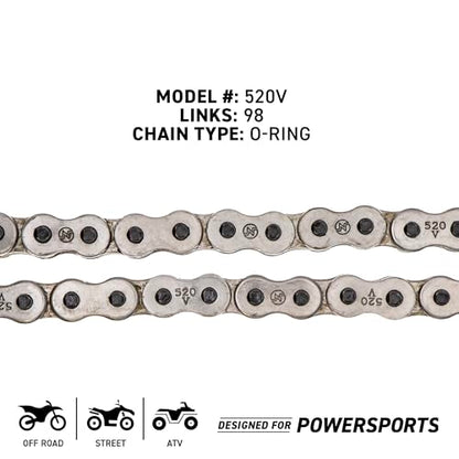 NICHE Drive Sprocket Chain Combo for Yamaha YFZ450 YFZ450SE Front 14 Rear 38 Tooth 520V O-Ring 98 Links - size: O-Ring Chain
