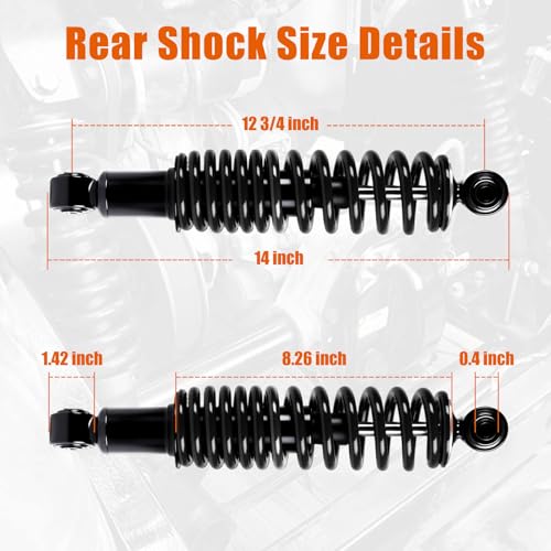 MOSNAI Heavy Duty Golf Cart Rear Shocks for Yamaha G14 G16 G19 G20 G22 G29 - color: Black